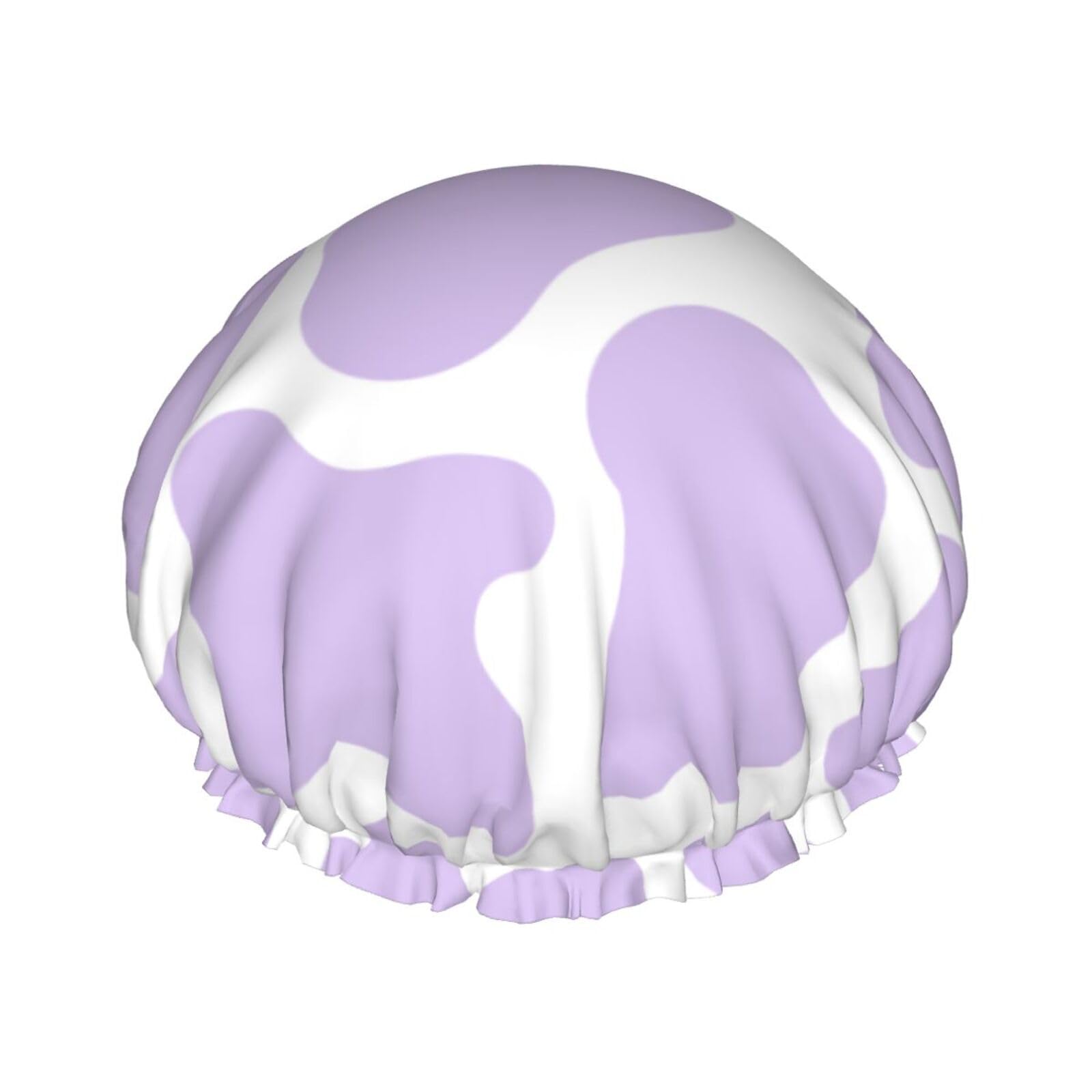 Grand bonnet de nuit en satin au design vache pour préserver l'éclat des cheveux bouclés au réveil