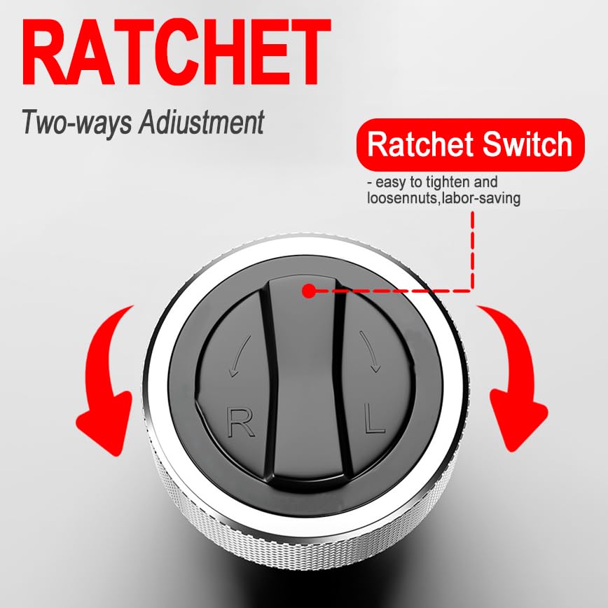 Airuzara 3 Pieces Palm Ratchet Wrench Set Reversible Thumb Wheel Ratchet Wrenches 1/4", 3/8" - Image 3