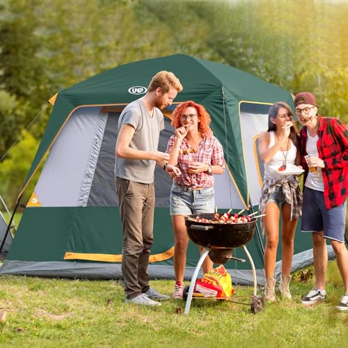 UNP 4-Person Tent, Portable Cabin Tent, Camping Tent 4-Person Easy Set Up, Waterproof with Top Rainfly for Outdoor Camping/Hiking (Dark Green) - Image 6