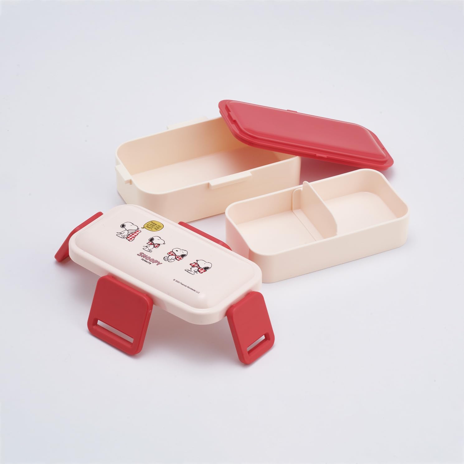 Skater PFLW4-A 2-Tier Lunch Box, 20.3 fl oz (600 ml), Dishwasher Safe, Microwave Safe, Made in Japan, Snoopy Ribbon