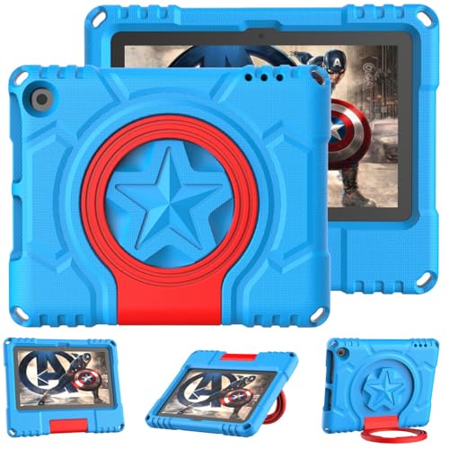Amazon Fire 7 Tablet Case for Kids(12th Generation, 2022 Release), Not for Nokia TCL iPad 7, Patamiyar Lightweight Shockproof Kids Friendly Fire 7 Kids Tablet Case with Handle Stand - Blue
