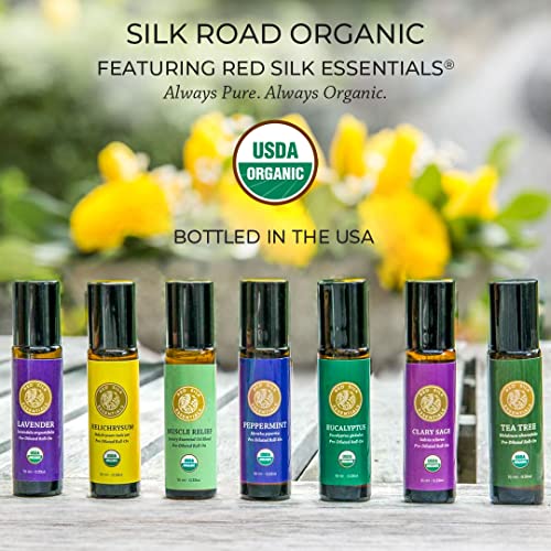 Organic Lemongrass Essential Oil Roll On, 100% Pure Usda Certified Aromatherapy For Skin & Hair Health, Headache Relief, Calm -10 Ml Roller By Silk Road Organic - Always Pure, Always Organic #TOP5