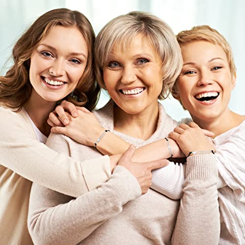 Image of Desimtion Mom and Daughter Bracelets for 2, 3, 4, 5, 6, Mother Daughter Matching Heart Bracelets - Birthday Gifts for Mom from Daughter