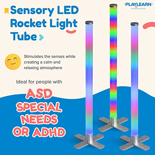Playlearn 3.3ft Sensory Light - Music Sync & Remote - LED Color Changing Lamp - Image 3