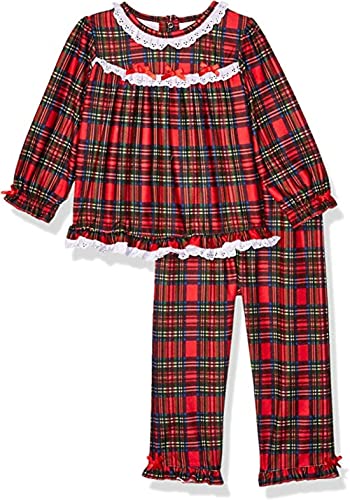 Little Me Baby Girl's Xmas Plaid Pajamas Sleepwear, Plaid, 3T