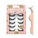 Produktbild AWNTOMT Fake Lashes 3D, Falsche Wimpern und Wimpernzange set, Lang Anhaltende, Flauschige und Wiederverwendbare Künstliche Falschen Wimpern5 Paar)