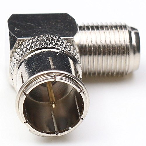 Conectores coaxiales tipo F macho a hembra ángulo recto 2 unidades miniatura 3