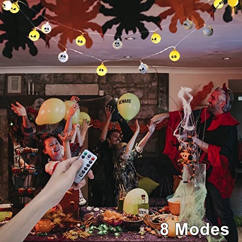 Aotibo Nightmare Christmas String Lights Outdoor Christmas Decorations Battery Operated Xmas Lights With Remote, 8 Modes White 10 Ft 20 Leds #TOP2