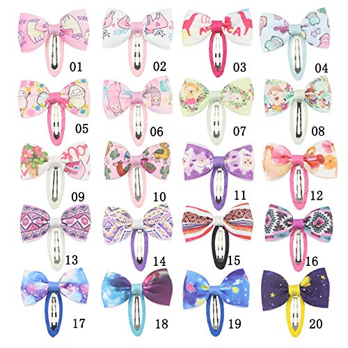 2.75 inches Snap Hair Clips With Bows No Slip Wrapped Hair Barrettes for Baby Girls Women Accessories 20 Pcs
