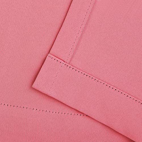 Superior Blackout Curtains, Room Darkening Window Accent For Bedroom, Sun Blocking, Thermal, Modern Bohemian Curtains, Leaves Collection, Set Of 2 Panels, 8 Grommets, 52" X 108", Pink #TOP7