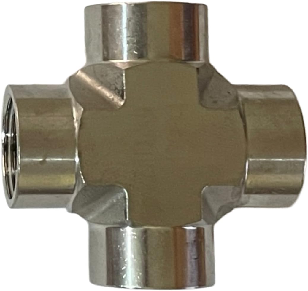 QSP NPT Stainless Steel 304 Cross Fitting 4 Way 4x FNPT 1/4 3/8 1/2 by Quality Stainless Parts (1/4)