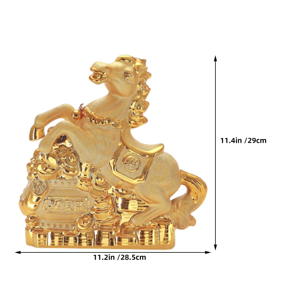 Vaguelly Ceramiczna skarbonka w kształcie konia: dekoracyjny pojemnik na monety w kształcie zwierzęcia do domu, biura lub na biurko – ceramiczna figurka konia do oszczędzania gotówki i dekoracji