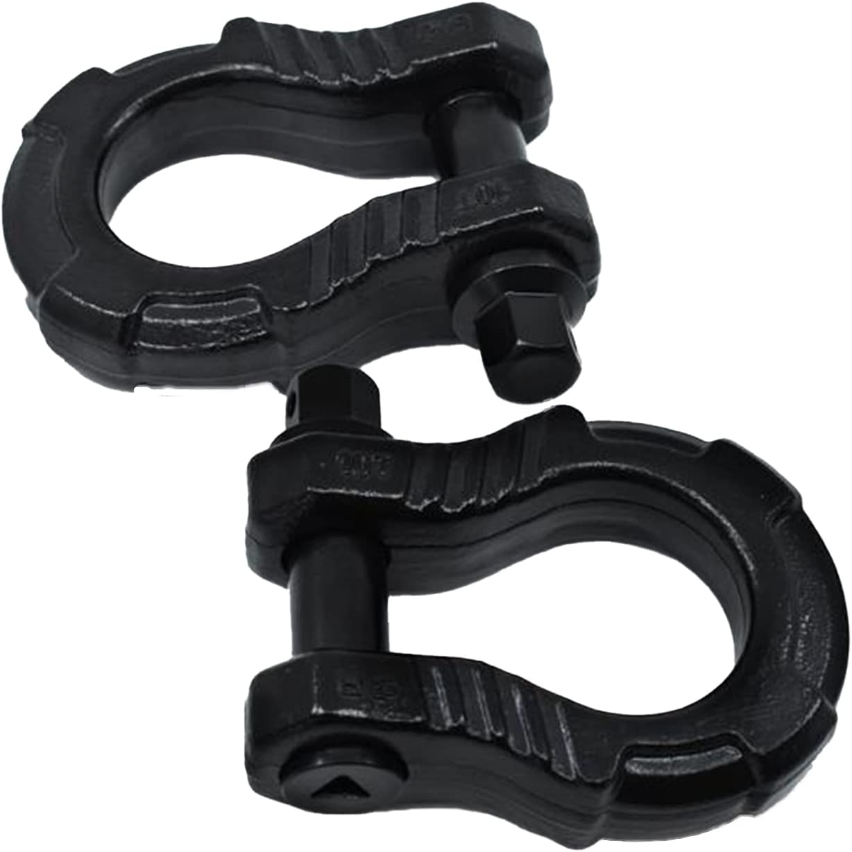 GearAmerica UBER Shackles with Anti Theft Lock (2PK) Black 80,000 lbs (40T) Strength Towing