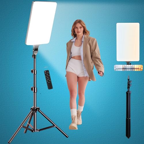 Image of RL-19 LED Video Bi-Colors Light Kit, 2700-7500K Dimmable Photography Lighting with Remote and 84 inches Stand, CRI 96+ Studio Lights for YouTube, Game Streaming, Video Photography