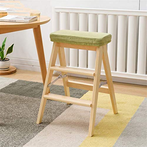 Taburete de escalera portátil de madera noble con acabado estético 4