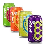 POPPI Sparkling Prebiotic Soda w/ Gut Health & Immunity Benefits, Beverages w/ Apple Cider Vinegar, Seltzer Water & Juice, Low Calorie & Low Sugar Drinks, Beach Party Variety Pack, 12oz (12 Pack) (Packaging May Vary)