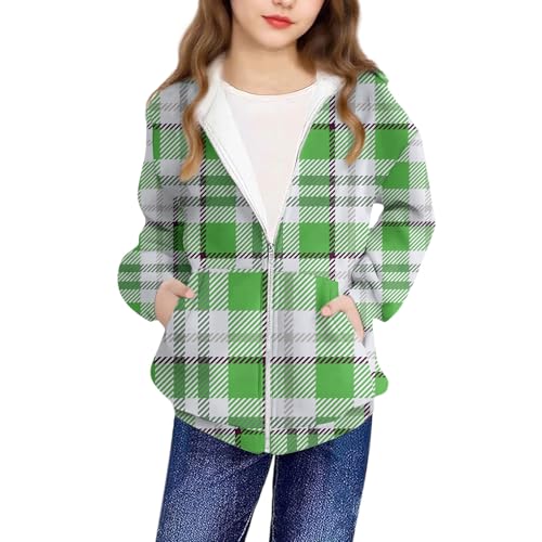 Fashion Sweatshirt Jacket for Kids Floral Print Comfy Hooded Outwear Casual Loose Toddler Zipper Hoodies 4-12 Years
