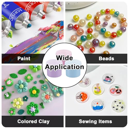 Image of LOYORTY 200PCS Small Paint Containers with Lids, 0.34oz /10ml Plastic Mini Paint Cups, Clear Paint Container Pots in Bulk for Beads, Glitter, Slime, Paint