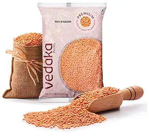 Amazon Brand - Vedaka Premium Red Masoor Whole, 500 g|Rich in Protein|No Cholesterol|No Additives