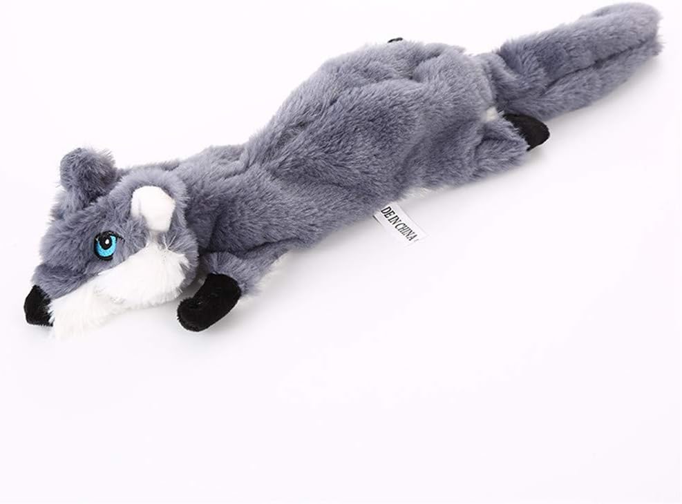 iHOO Dog Squeaky Toy No Stuffing Crinkle Animals Plush Toys Puppy Biting Hunting Fetching Chewing Play Toys Non-Toxic for Small Medium and Large Dog
