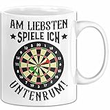 Dart Tasse – Witziger Kaffeebecher Für Dartspieler | 330 Ml, Spülmaschinenfest | Beidseitig Bedruckt | In Weiß & Schwarz