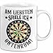 Dart-Spieler Tasse Geschenk Darts Am Liebsten Spiele Ich Untenrum Geschenkidee Becher (Wei&szlig;)
