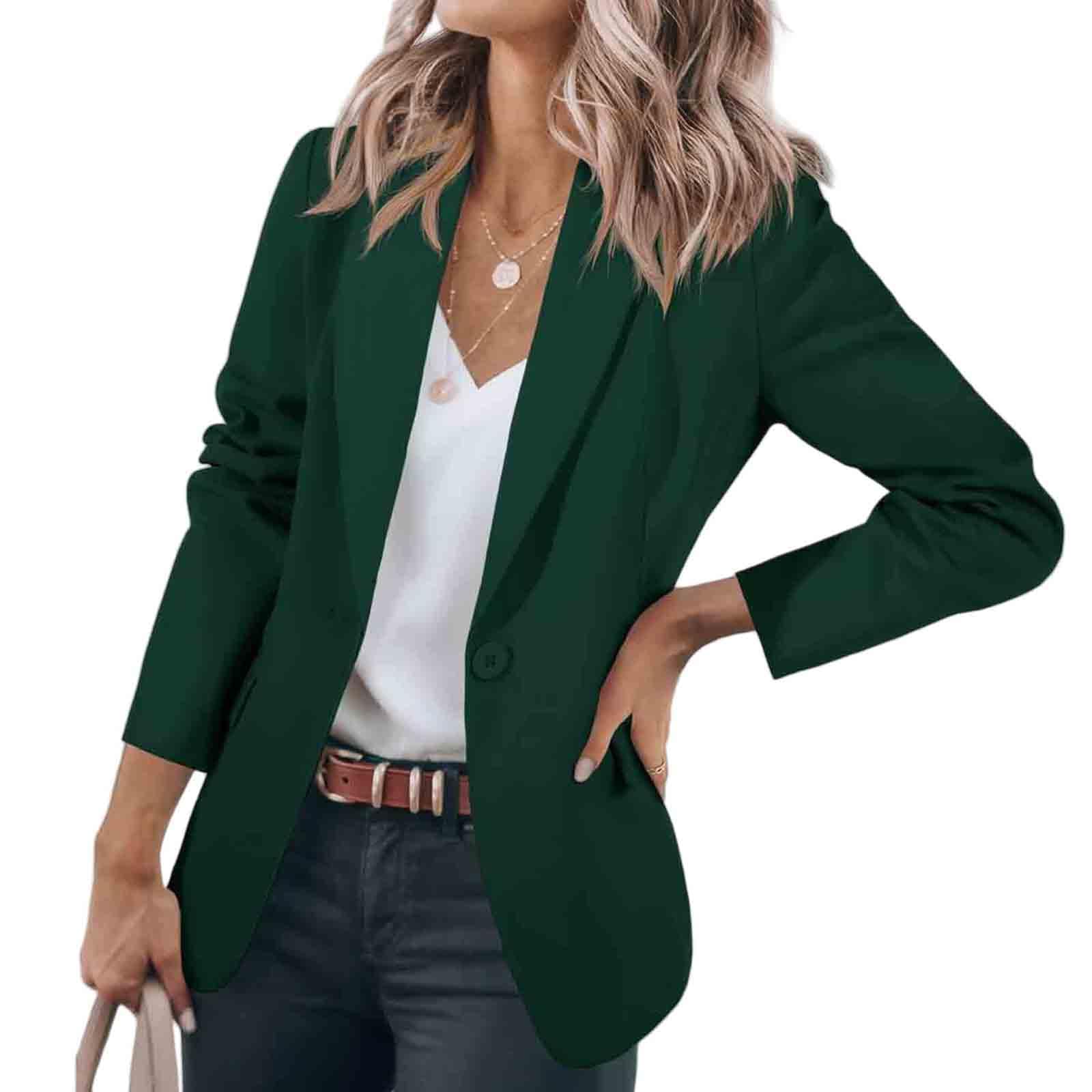 Womens Casual Blazers Open Front Lapel Work Office Suit Jackets Slim Long Sleeve Blazer Dressy Business Outfits