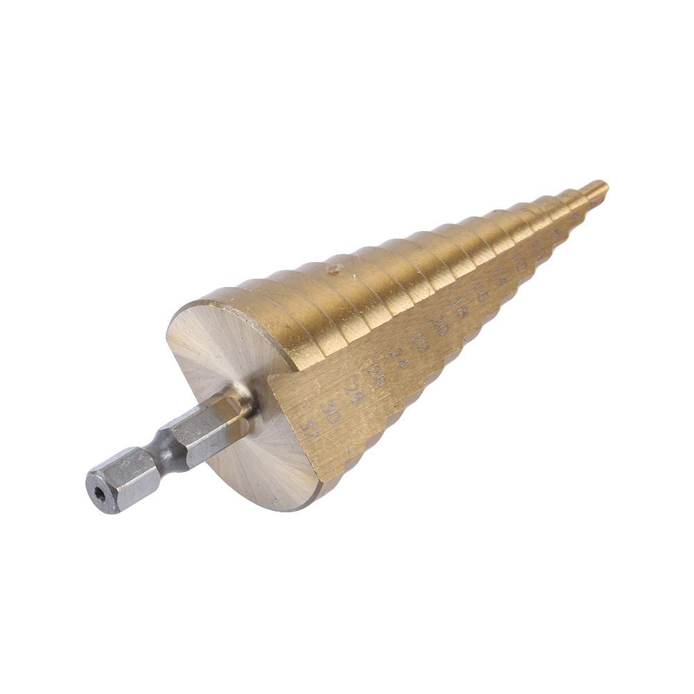 Foret Conique à Grande étape en Titane HSS de Haute qualité, Outil de Coupe de Trous de 4 à 32mm pour L'acier, Le Laiton, Le Bois et Le Plastique