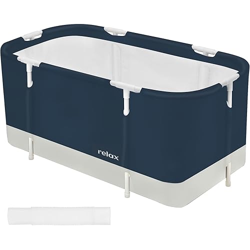 STARBRILLIANT Portable Foldable Bathtub,Soaking Standing Bath Tub for Shower Stall, Easy to Assemble Collapsible Bathtub, Suitable for Travel, Camping and Outdoor Activities