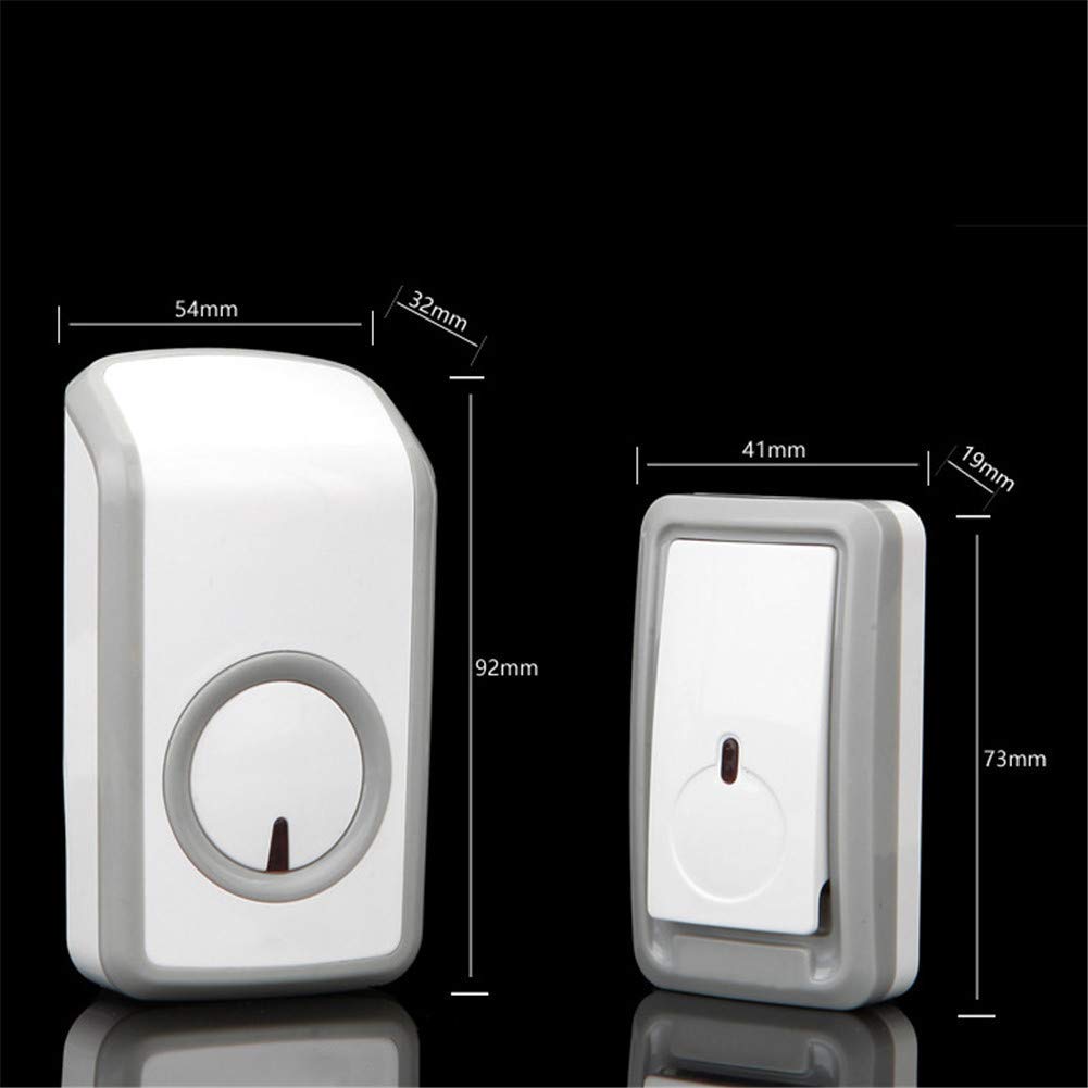 Mini Campanello Wireless Impermeabile IP44, Kit Campanello Porta a Lungo Raggio 1150 piedi/350 m, 3 Pulsanti e 3 ricevitori, 48 suonerie, 6 Livelli di Volume, indicatore