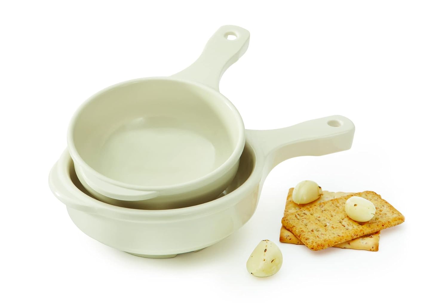G.E.T. HSB-112-IV-EC Soup Bowl with Handle, 12 Ounce, Ivory (Set of 4)