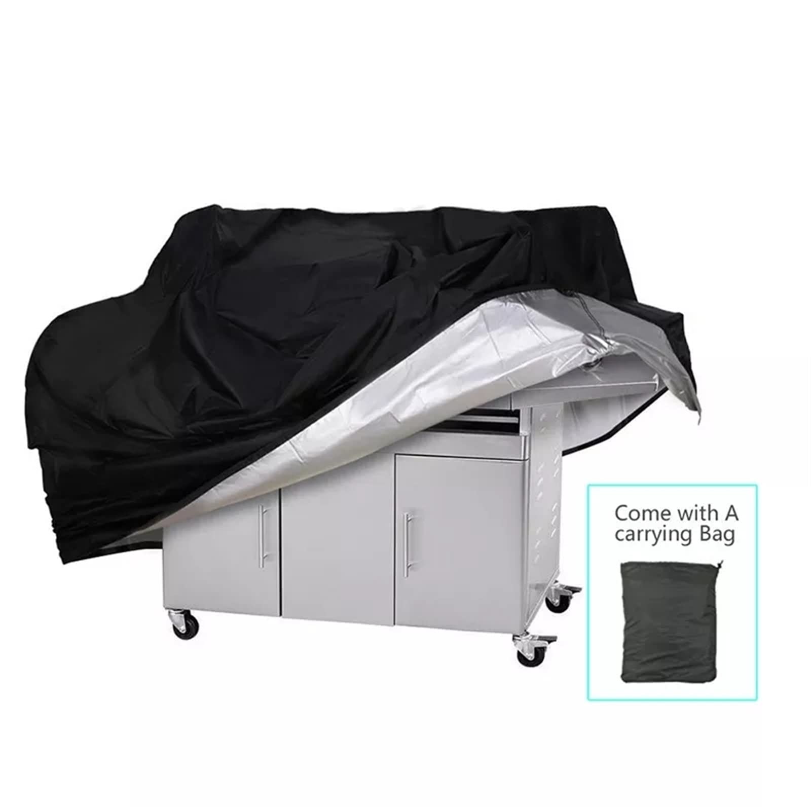 IWBR Wodoodporna osłona grilla przeciwpyłowa osłona ochronna na zewnątrz Heavy Duty Charbroil osłona grilla Czarna okrągła prostokątna osłona grilla (Color : M)
