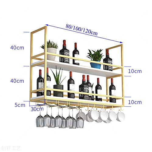 Casier à vin suspendu doré support rangement cuisine plafond fer - 4