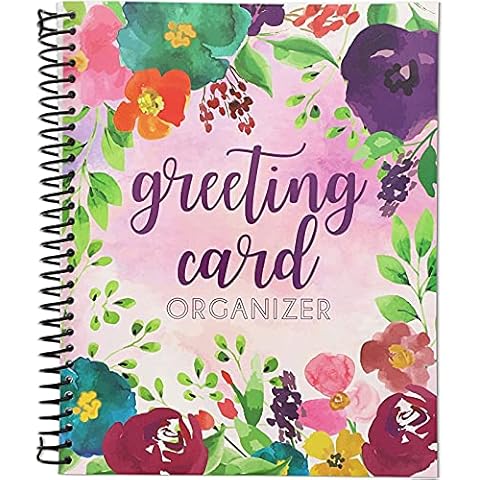 Sustainable Greetings Floral Greeting Card Organizer Book - 10 x 8.5 Inches Cover