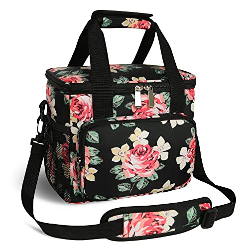 NEWFOM Lunch Box for Men/Women,Insulated Lunch Bag Cooler Bag,Leak-Proof Large Beach Cooler Adult Lunch Box for Work/Picnic/Travel, Medium Size, Floral