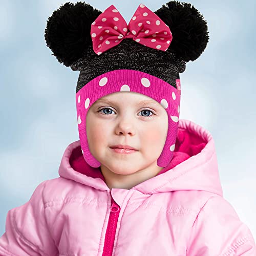 Disney Girls Toddler Winter Hat and Mittens Set Ages 2-4 Or Minnie Mouse Hat and Kids Gloves Set for Ages 4-72