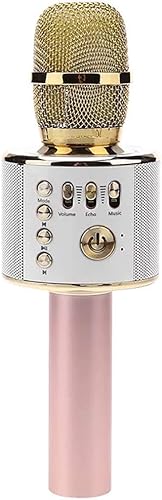 LBYMYB Mikrofon Wireless Karaoke Mikrofon-Freisprecheinrichtung Kondensator Mikrofon Live-Familie KTV  Outdoor-Party Apple iPhone Android Smartphone oder Mikrofon  Color Gold 