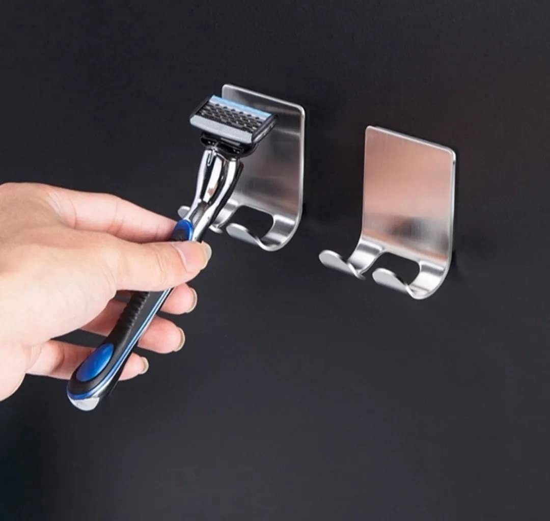 2 Suporte Barbeador Gancho Adesivo Multiuso Inox | Amazon.com.br