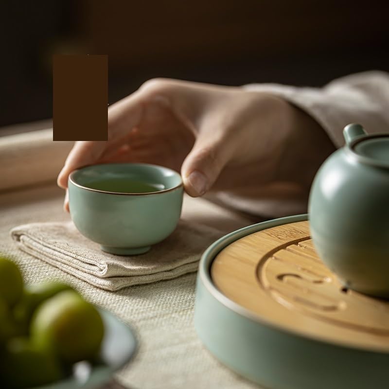Filiżanki do Matchy Kung Fu Master Cup Kubek do herbaty Ceramiczny kubek do herbaty Pu'er Celadon Przenośny podróżny kubek do herbaty z pękniętym lodem Zestaw do herbaty z zaparzaczem
