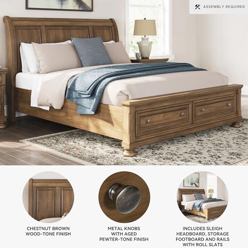 Image of Signature Design by Ashley California King Platform Storage Sleigh Bed