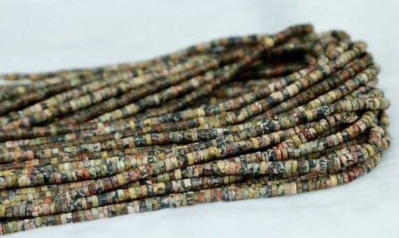 Perles jaspe léopard rose naturel 2x4mm pour insuffler la douceur de la nature dans vos bijoux précieux