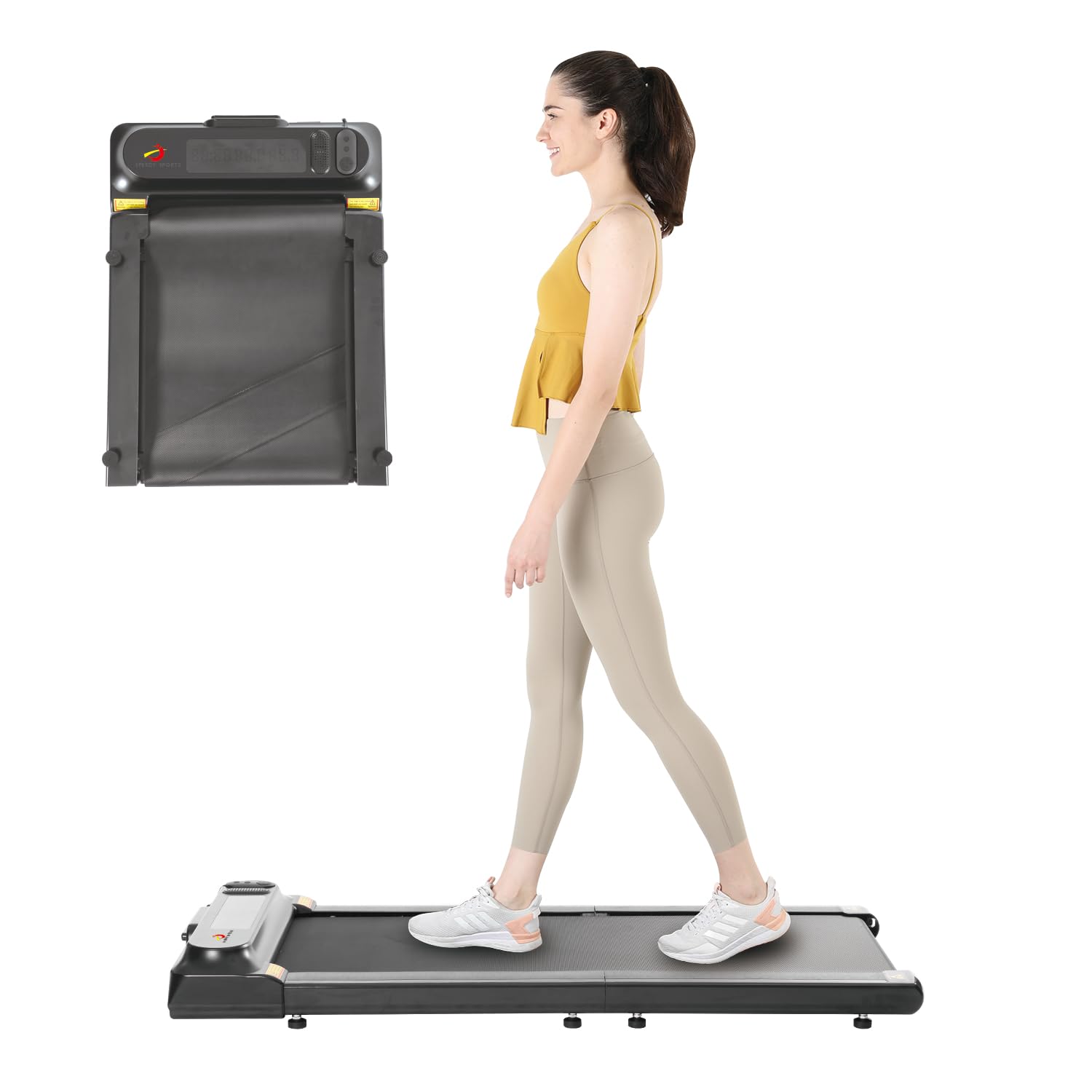 COSMO BUYWalking Pad Foldable Electric Treadmill Ultra-Slim 2.0 HP Motorized Under-Desk Treadmills for Home Gym & Office Use with Bluetooth & App Control LED Display and Remote Control 1-6KM/H Speed