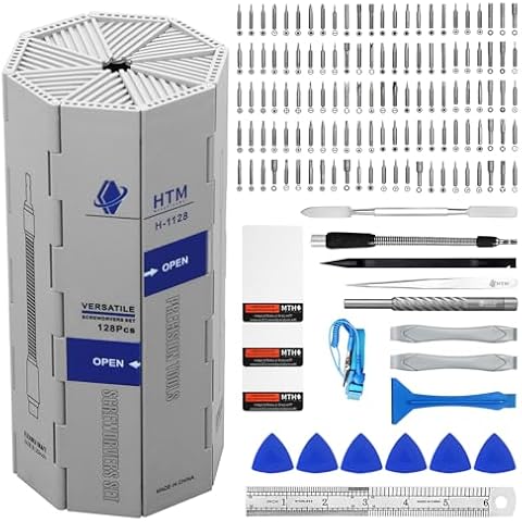 HengTianMei 142 in 1 Precision Screwdriver Set Professional Magnetic Repair Tool Kit for Computer, Laptop, Xbox, Macbook, Game Console (H1128) Cover