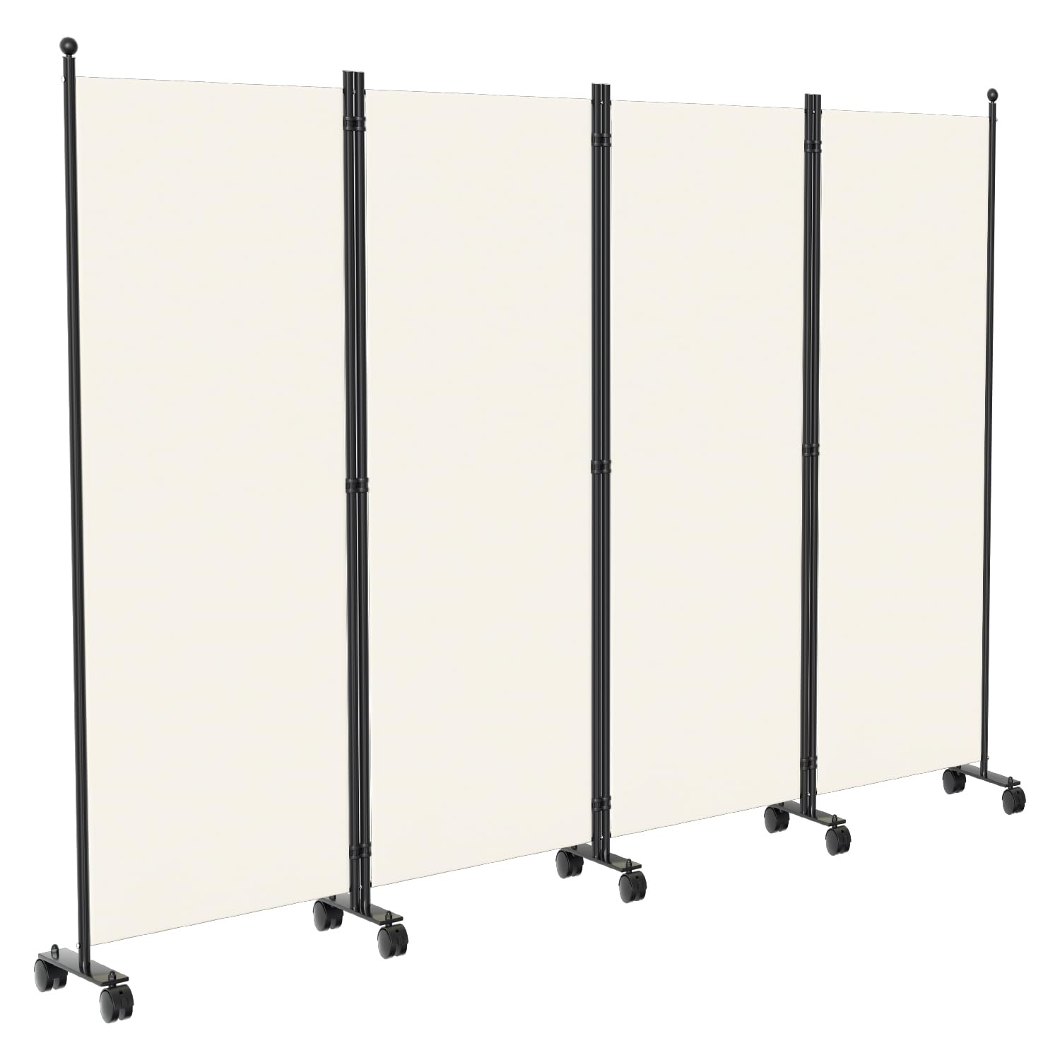 Monucep Paravent Raumteiler 263x181x30cm, 3 Teilig klappbar Freistehend Trennwand auf Rollen und Bremsen, Umkleide Sichtschutz Wand Raumtrenner, Stellwand für innen Outdoor Garten Büros, Dunkelgrau