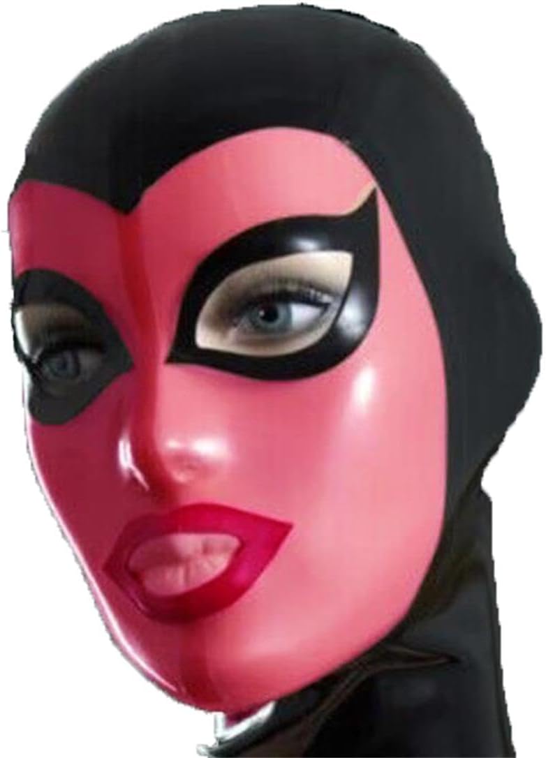 Latex Head Cover,Latex Face Hood Rubber HeadMask Latex Party Decorate Mask for Cosplay Club Wear (XS)