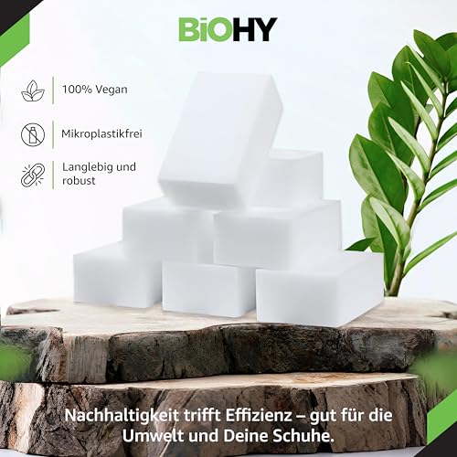 BiOHY Schmutzradierer Schwamm (1 x 18 Stück) | Zauberschwämme für Schuhe, Küche, Bad, Wände und Autos | Reinigungsschwämme für hartnäckige Flecken