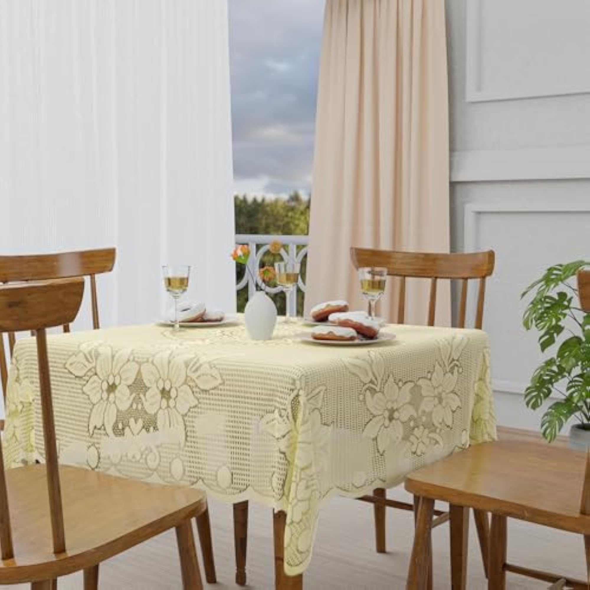 Cotton 4 Seater Square Table Cover, Multipurpose