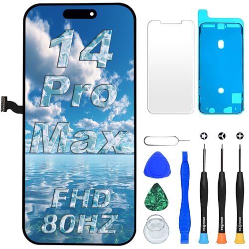 DIGI4U LCD for iPhone 14 Pro Max Replacement Screen 6.7 [Truetone][3D Touch][Small Notch] Screen for iPhone 14 Pro Max Display Digitizer Assembly with Repair Tools for iPhone 14 Pro Max LCD