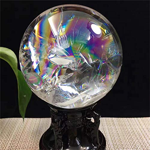 Natural Rainbow Fluorite Gemstone Sphere Crystal Quartz Ball White Crystal Ball With Rainbow Light Crystal Healing Sculpture Figurine Fengshui Decor #TOP2