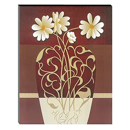 Image of Indianara Set of 3 Beautiful White Flower Art MDF Art Painting (0907FL) without glass 4.5 X 12, 9 X 12, 4.5 X 12 INCH